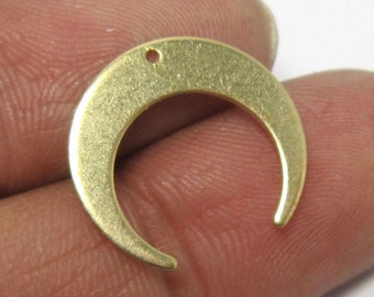 Crescent Moon Earring Charms, Brass Moon Charms, 18x16.5x1mm, Earring Findings, Brass Charms, Jewelry Making - R086