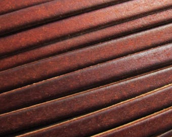3m - 3mm Leather Cord, Distressed Leather Cord, Ancient brown, 3x1.5mm, Flat Leather Strips, Wrap Bracelet Making, Jewelry Supplies