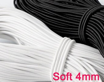 10Yards Elastic cord 4mm Round elastic rope for sewing Soft Stretch drawstring band