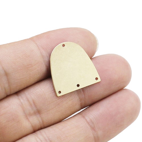 Conector D de latón, dije abovedado para pendientes, accesorios semicirculares para pendientes, adorno DIY, 20 x 0,6 mm, suministros de joyería - R1237