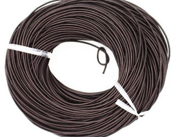 Marrón 2mm cordón de cuero redondo cuero genuino cordón de cuero pulsera de la fabricación