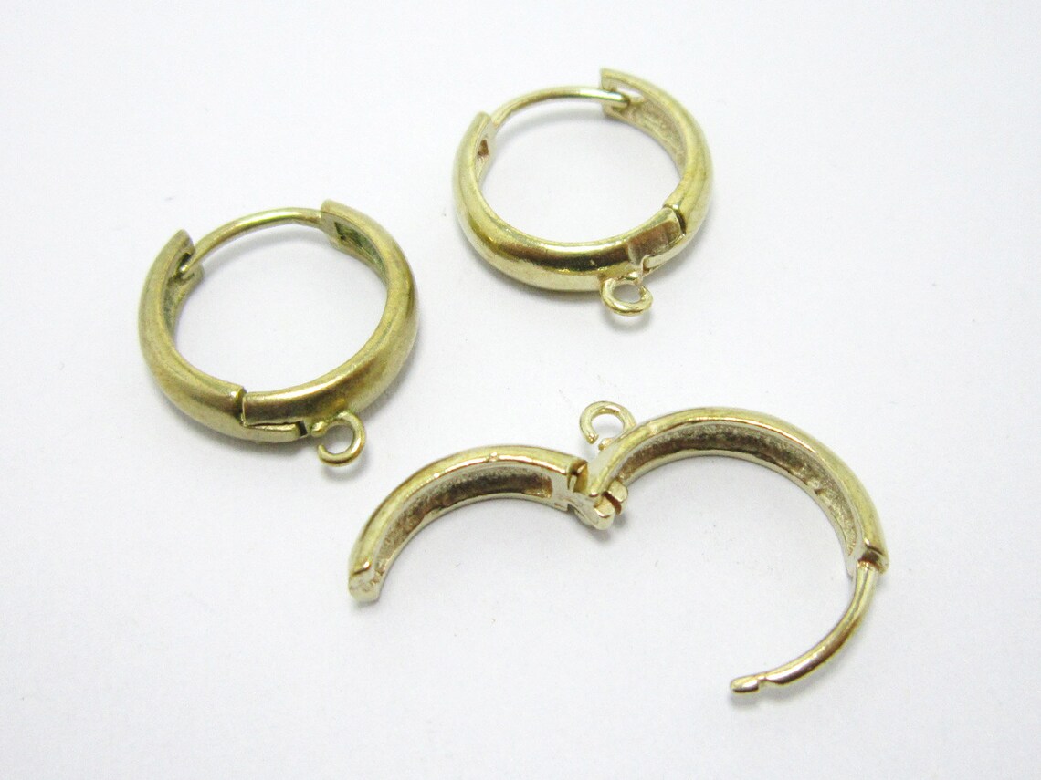 Brass leverback Earring clasps 18x16x4mm Round raw brass ear Etsy