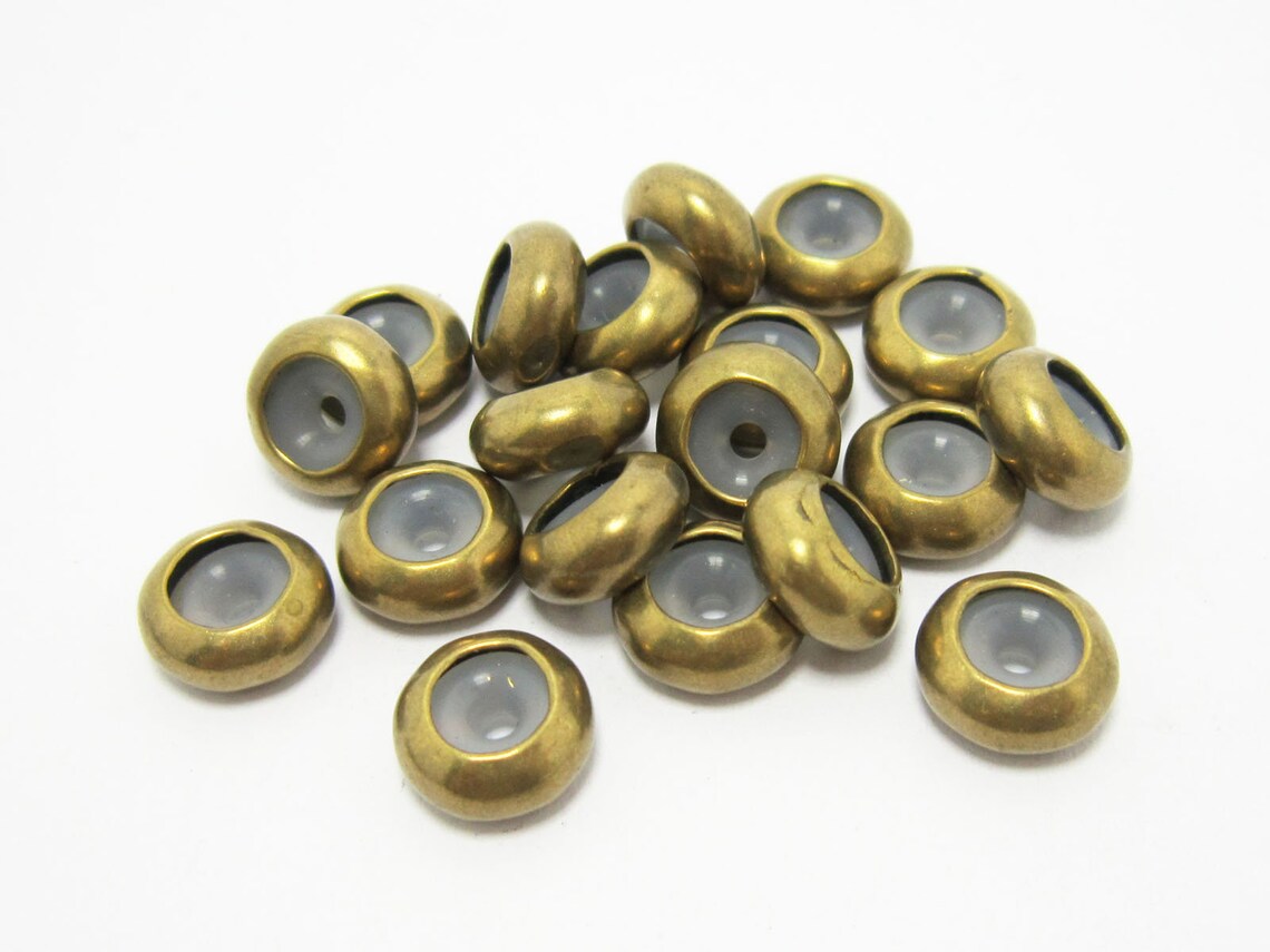 30pcs 10mm Brass bead keeper 10x4.5mm Raw brass rondelle Etsy