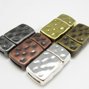 3pcs 10mm Leather Clasps, Hammered Leather Clasp, Bracelet Connector, 10x2mm, Leather Bracelet Making, Jewelry Supplies - FC06
