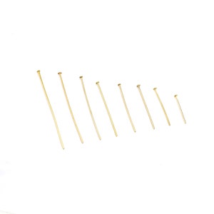 Brass Head Pin, Brass Beading Pin, Jewelry Making, Dia. 0.7mm, 15/18/25/28/30/35/40/45/50mm, Raw Brass Findings - R2567