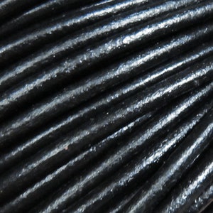 5mm Round Leather Cord, Black, Genuine Leather Cord, Leather Bracelet Making, Jewelry Supplies