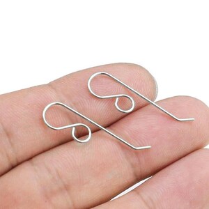 French Ear Wires, Simple Earring Hooks, Long Earring Wires, 30mm, Earrings Making, Raw Brass Jewelry Supplies -R594 S027 S027 -StainlessSteel