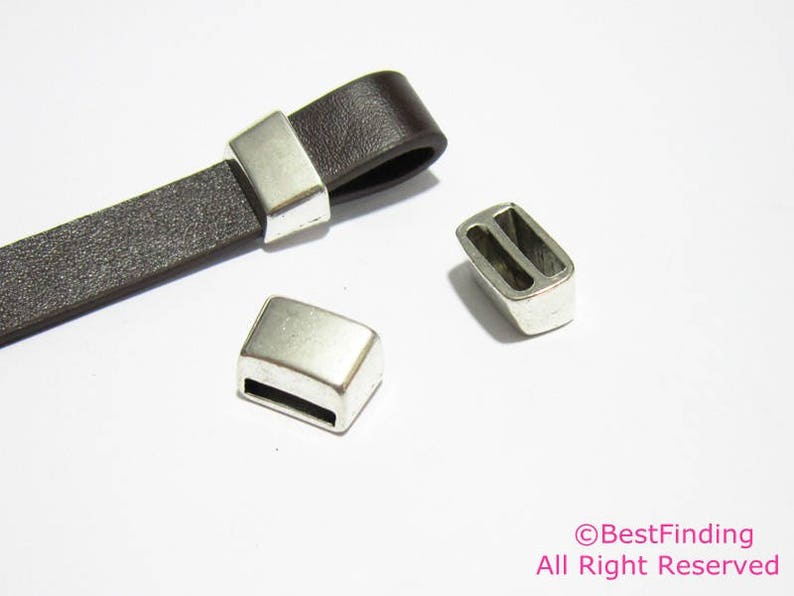 10mm Flat Leather End Caps 10x2mm Loop Creating Leather Slider Etsy