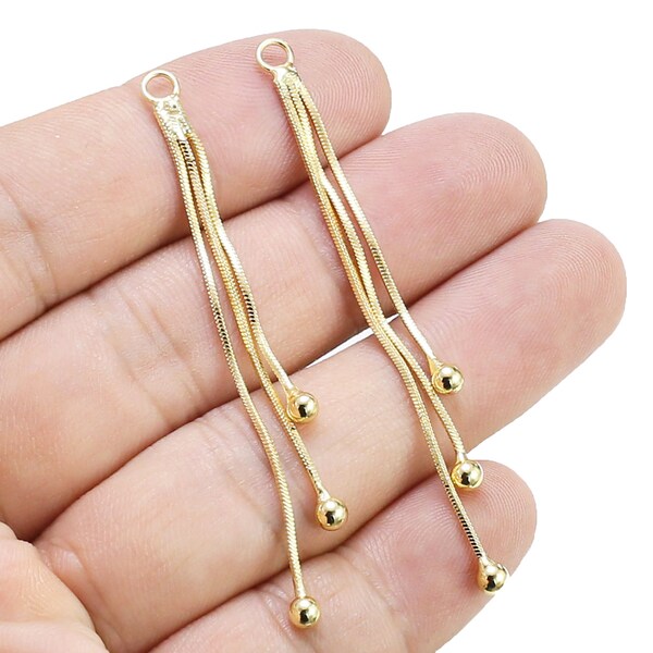 Gold Tassel Earrings Etsy