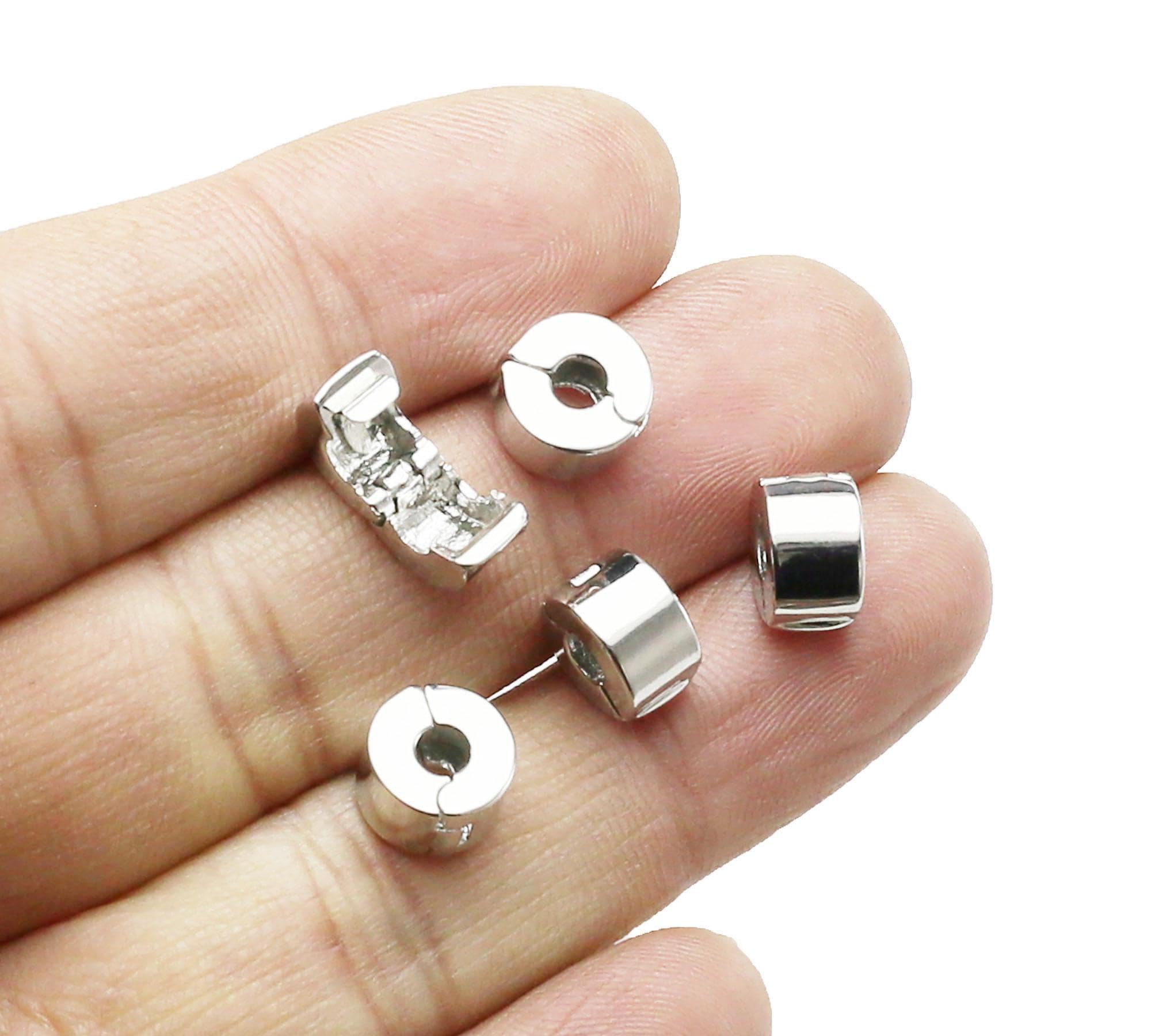 GW Bedels Stopper voor Beads Charm Bracelet 925 Zilver met Rubber Spacer voor Hanger Jewelry Making Armband (2x Zwart GW Bedels Stopper voor Beads Charm Bracelet 925 Zilver met Rubber Spacer voor Hanger Jewelry Making Armband (2x Zwart