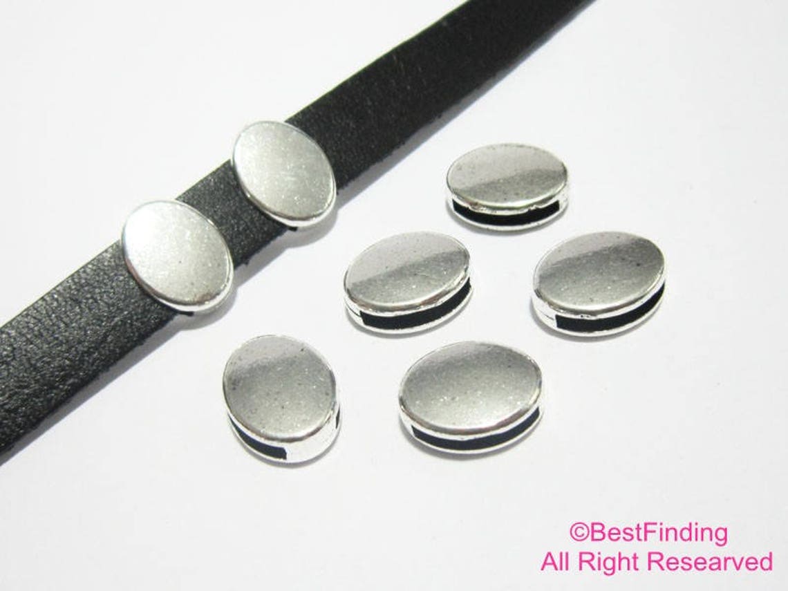 10pcs 10mm Oval Leather Findings 10x2mm Flat Leather Slider Etsy