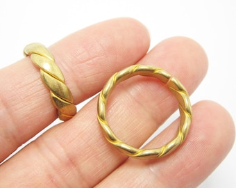 Brass rings for men and women 21.7x5mm Adjustable spiral Statement Brass finger rings R998