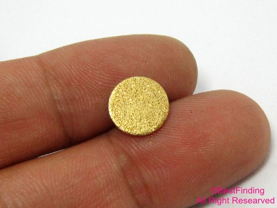 10pcs Brass pendant 40mm Hammered circle brass charms with loop R382