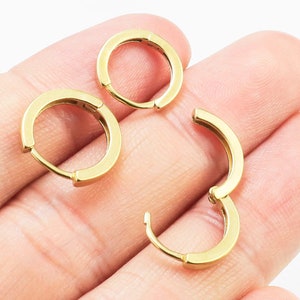 Round Earring Hoops, Minimalist Earrings, Simply Hoop Earrings, 12mm, 14mm, Clip On earrings, Earring Supplies, jewelry Making - R1961 R1962