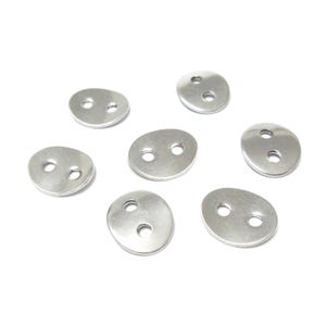 Roestvrijstalen knoop, wikkelarmbandsluiting, 12 x 14 mm, leren armbandverbinding, doe-het-zelf sieraden maken: 10 stuks