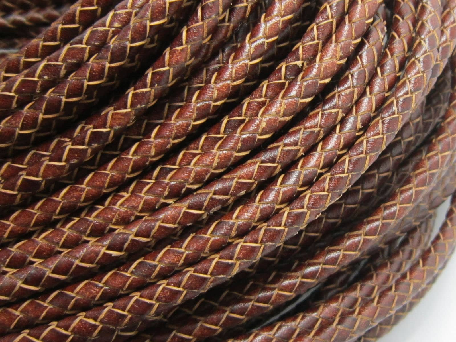 5mm Leather Cord, Genuine Leather Braid Leater Strips, Distressed Round ...