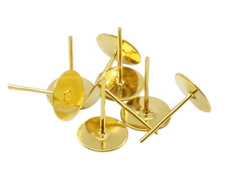 50 Perni Per Orecchini Placcati In Argento: Cuscinetto Adesivo Da 8 Mm, Senza Piombo E Nichel - Italia - Foto 2