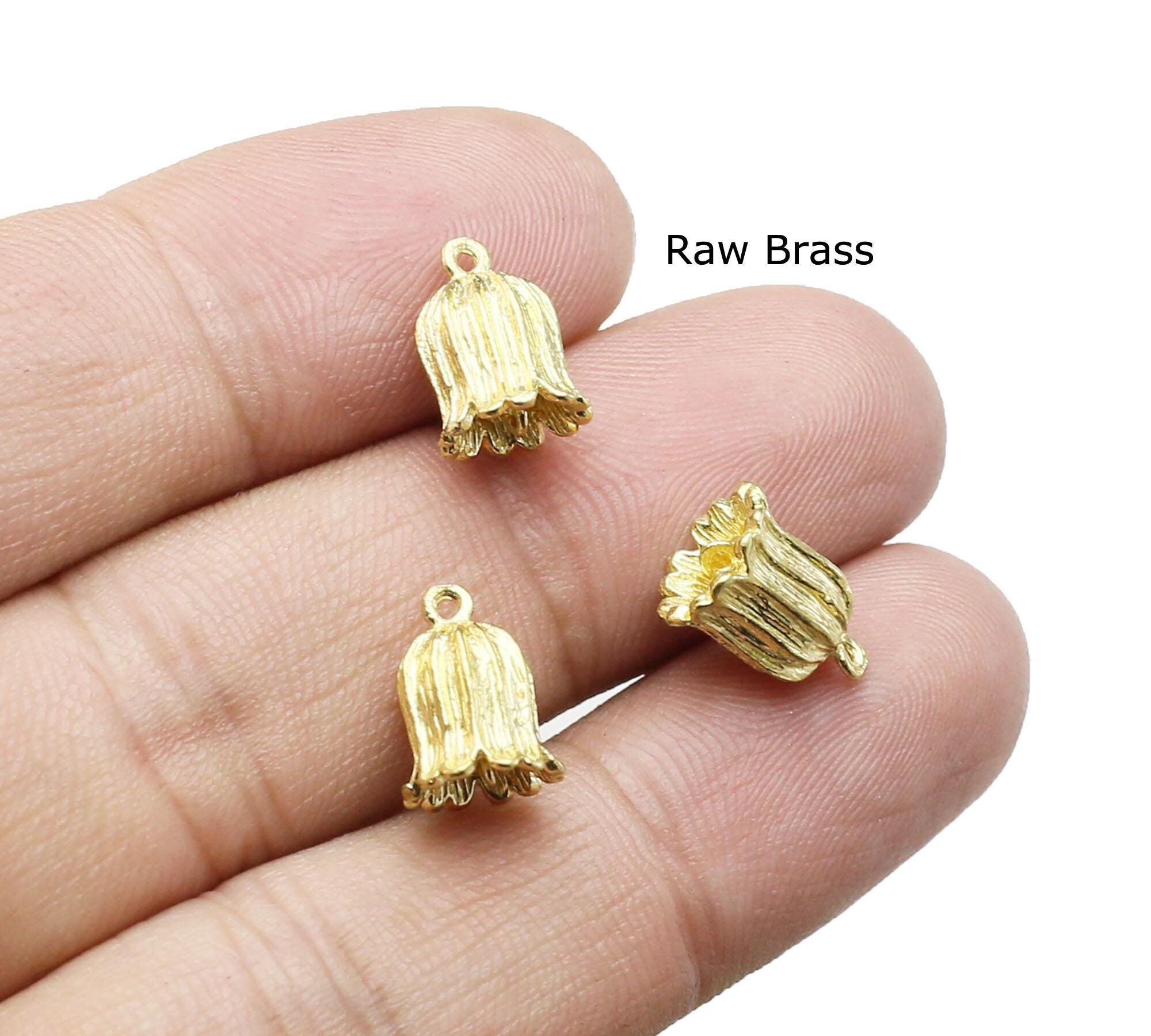 Brass Bell Charms, Cubic Brass Torus Charm, Link Chain Connector, DIY Ornaments, Raw Brass Findings, Jewelry Making, 11.3x8.6mm - R2846