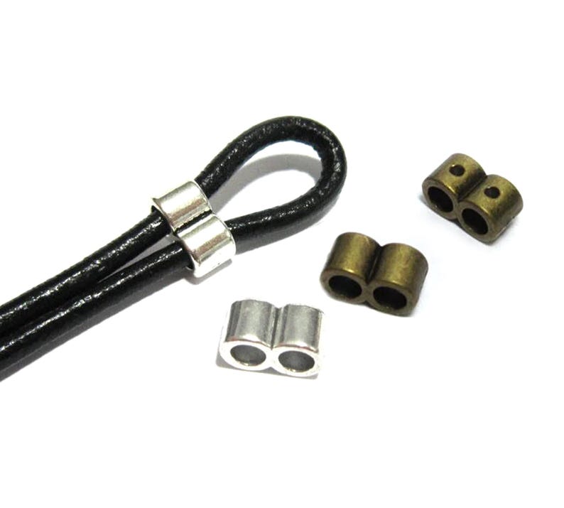 10pcs 3mm Leather Sliders, Round Leather Spacer Beads, Separate Beads, Bracelet Making, Jewelry Supplies -RS11 image 9