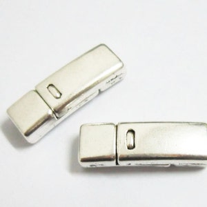 5mm Magnetic Clasps, Flat Leather Clasp, 5x2mm Leather Connector, Leather Bracelet Making, 5pcs - FC32