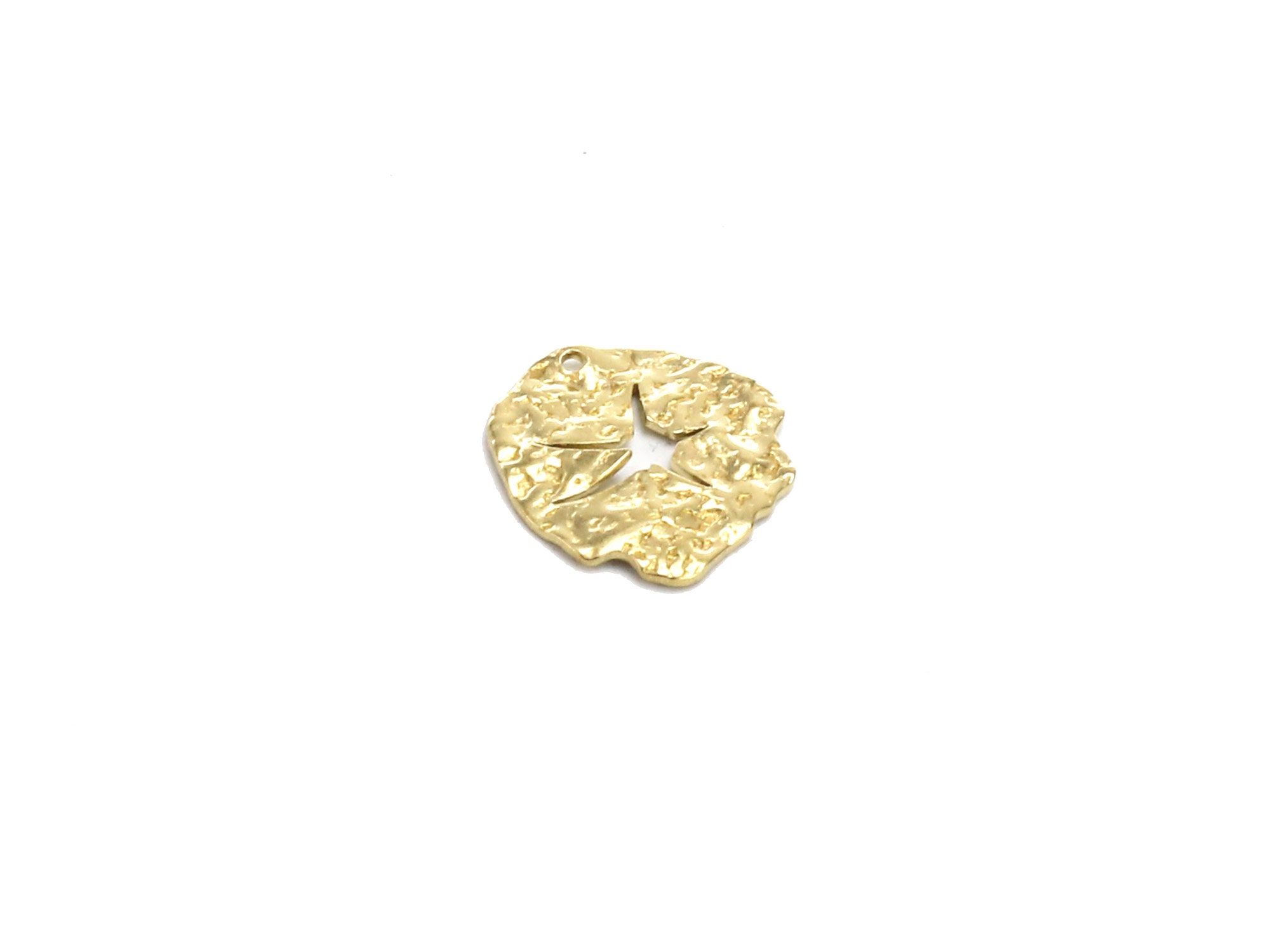 Lotus Leaf Earring Charms, Brass Leaf Charm, 18.3x17x0.8mm