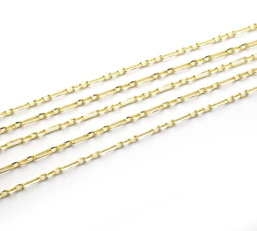 Catena italiana di fantasia, placcata in oro vero, catena a maglie