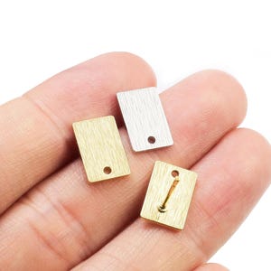 Textured Rectangle Earring Posts, Stud Earrings, Simple Earrings Making, Jewelry Supplies, Real Gold Plated - GS158 GS159