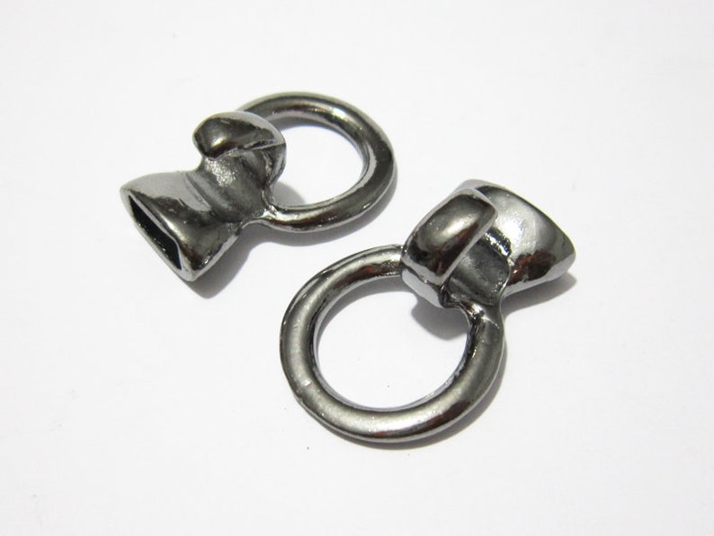 5pcs Open hook clasp 5mm Round leather clasp Bracelet connect Open hooks RH37 Hematite