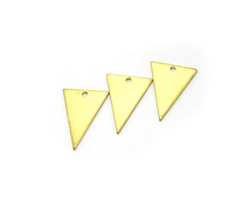Dreieck Ohrring Charm, Messing Spike Charm, Geometrische Ohrring Anhänger, 17.9 x 13 mm, Rohes Messing, Schmuck Zubehör -R653 Bild 2