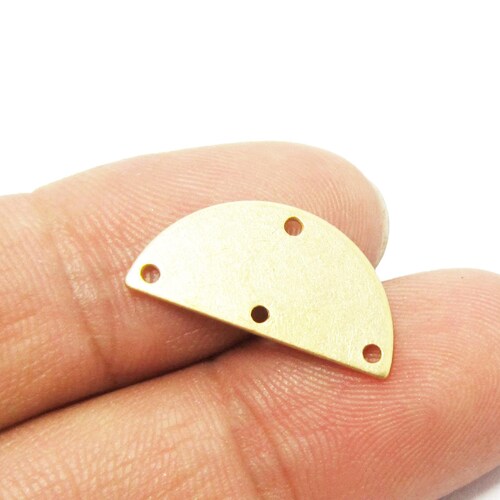 Conector semicircular, dijes para aretes de semicírculo, dije de latón para bisutería, 21 x 10,5 mm, accesorios para aretes - R066 R853