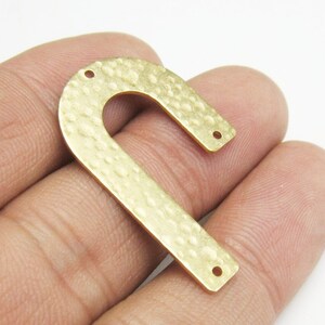 Hammered U Connector, Arched Earring Charms, Brass Charm For Jewelry Making, Earring Findings, Necklace Pendant, 35x22x0.9mm -R1650
