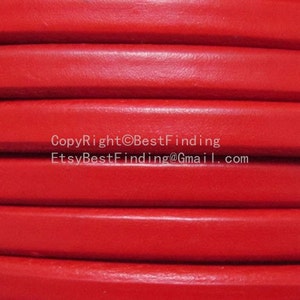 Red Licorice leather cord 10x6mm Genuine greek thick oval leather cord