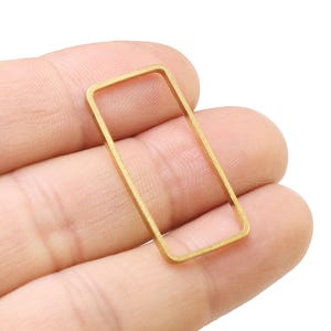Ciondolo rettangolare in ottone, connettore per orecchini, elementi geometrici, ornamento fai da te, resina epossidica, 32,4x16,8 mm, forniture per gioielli -R1496