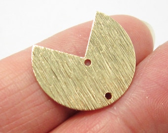 Textured Round Charms, Earring Connectors, Earring Findings, Geometric Brass Charms, 20x17mm, Jewelry Making - R1276