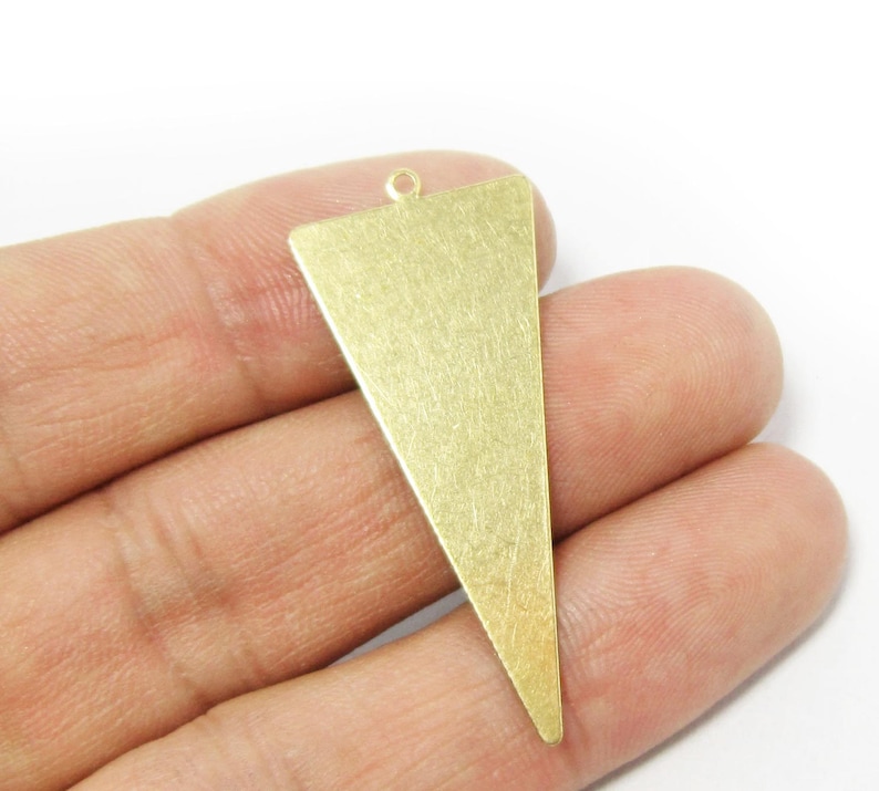 Colgante triangular de latón, dije geométrico para pendientes, 42,5 x 18 mm, colgante para collar, accesorios de latón crudo, fabricación de joyas - R620 R2120