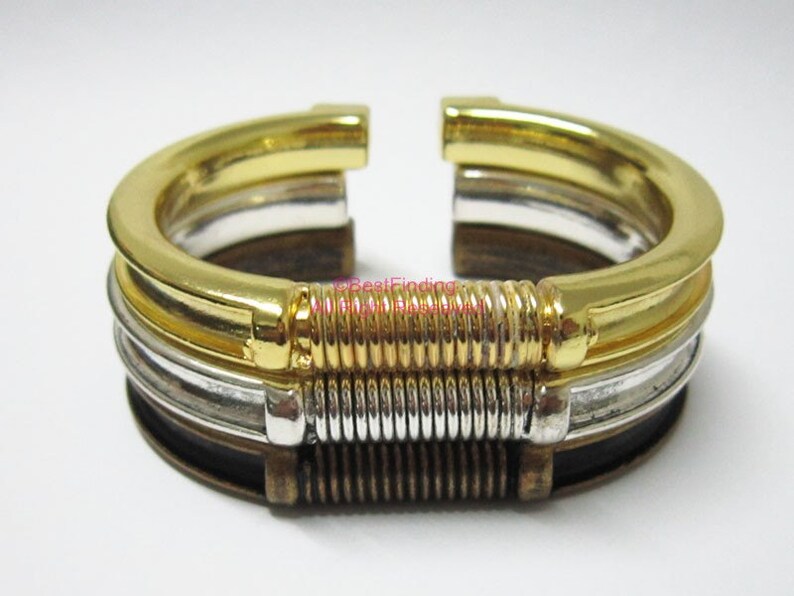 2sets Gold leather bracelet clasp Spring alloy cuff bracelet Etsy
