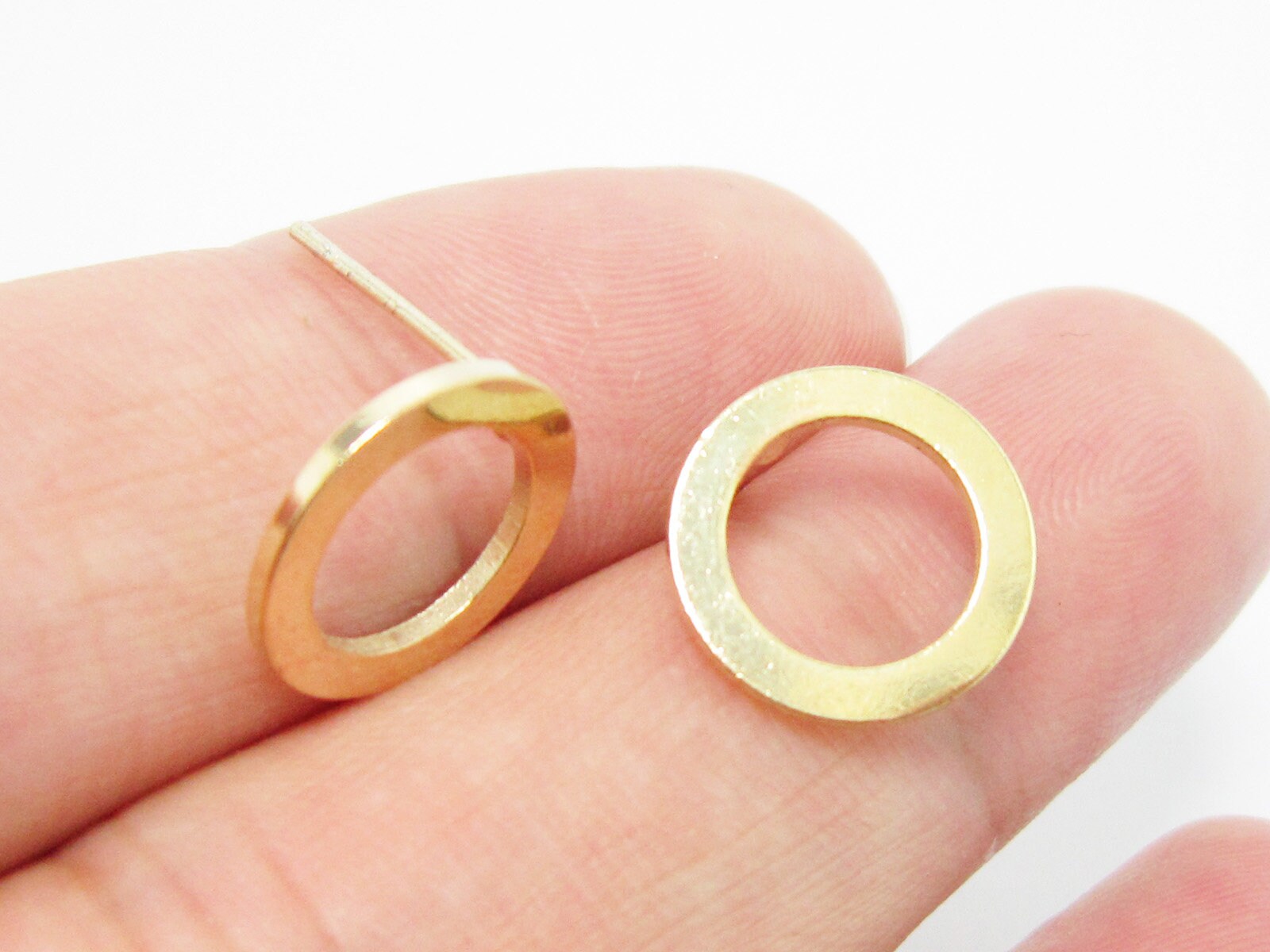 10pcs Round Stud Earring Gold Circle Earrings 12mm Brass Etsy Singapore