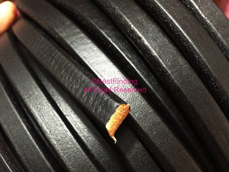 Licorice leather Genuine 10x6mm Black licorice leather cord Etsy
