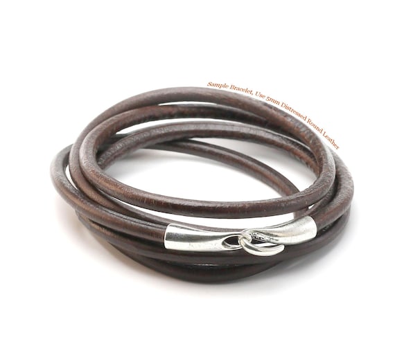 5pcs 5mm Hook Clasps, Open Hook Clasps, Round Leather Connector, Leather Bracelet Making - RH67