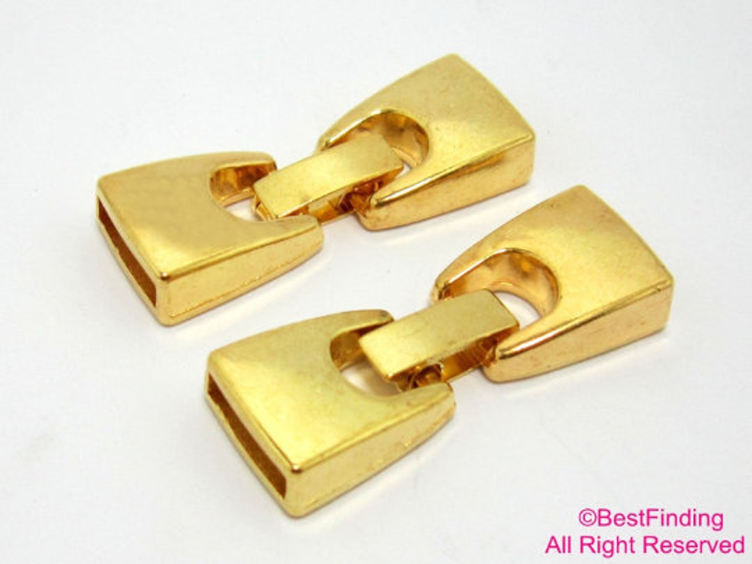 5pcs 10mm Leather Clip Clasp 10x2mm Gold Flat Leather Etsy