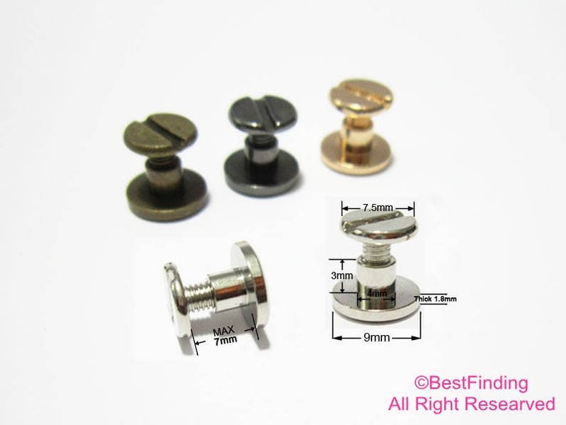 5sets Screw Rivets Rivets Studs 9x5mm Chicago Screw Studs DIY Etsy
