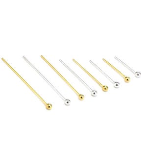 100pcs Ball Head Pin, Brass Eye Pin, Bead Ends, DIY Jewelry Making, 20mm 25mm 30mm, Dia. 0.6mm, Earrings Findings -G212
