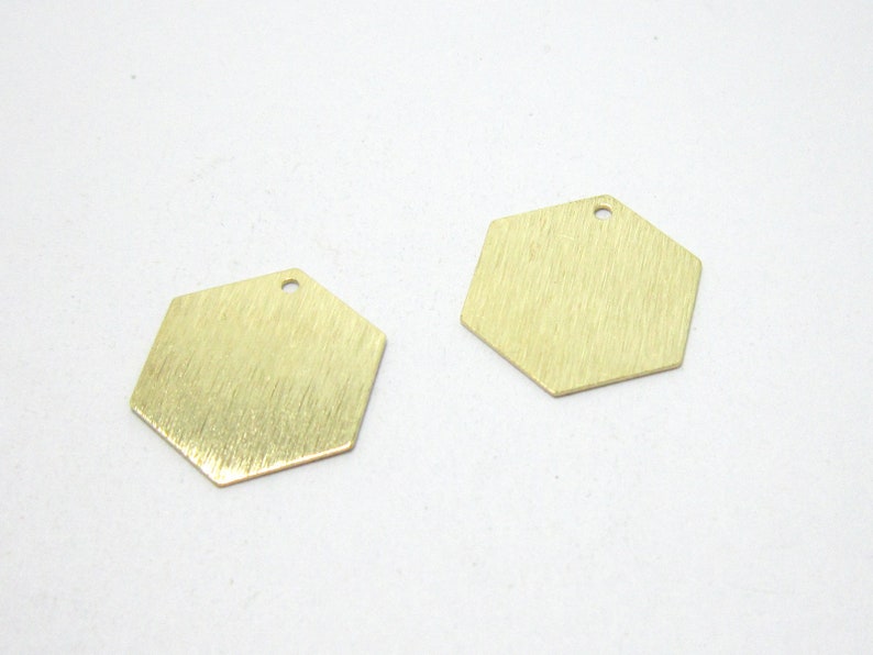 Brass charms Textured hexagon earring charm 18.3x16x0.6mm Brass geometric findings R1172