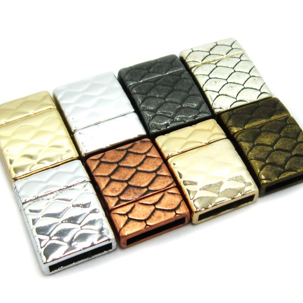 3pcs Magnetic clasp 12x2.5mm Leather clasps scale face snake skin mermaid bracelet FC69