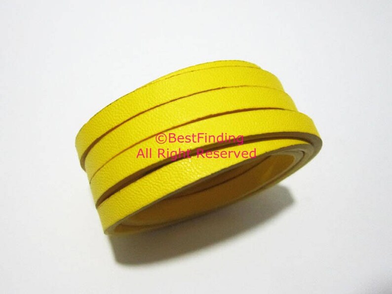 1meter 5mm Leather Strips 5x2mm Yellow Leather Cord Pure Color Etsy