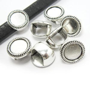 10pcs Licorice Beads, Leather Sliders, Leather Bracelet Making, 10x6mm Leather Findings, Blank Cabochon Setting, 11x7.5mm - LF51