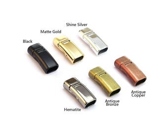 3pcs Licorice Leather Clasp, Leather Clasps, Mens Leather Bracelet Making, 10x6mm Licorice Findings, 5mm Leather Clasp, 9.8x5.5mm - LC32