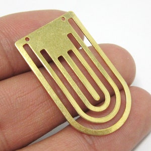 Domed Earring Charms, D Shaped Brass Connector, 35x20mm, Geometric Earring Findings, Jewelry Making - R1289