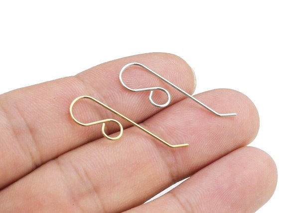 French Ear Wires, Simple Earring Hooks, Long Earring Wires, 30mm, Earrings Making, Raw Brass Jewelry Supplies -R594 S027