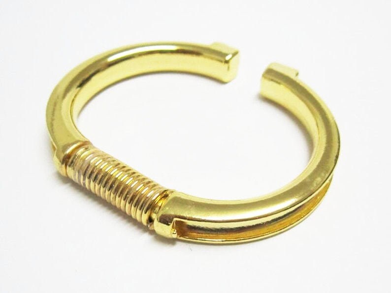 2sets Gold leather bracelet clasp Spring alloy cuff bracelet Etsy
